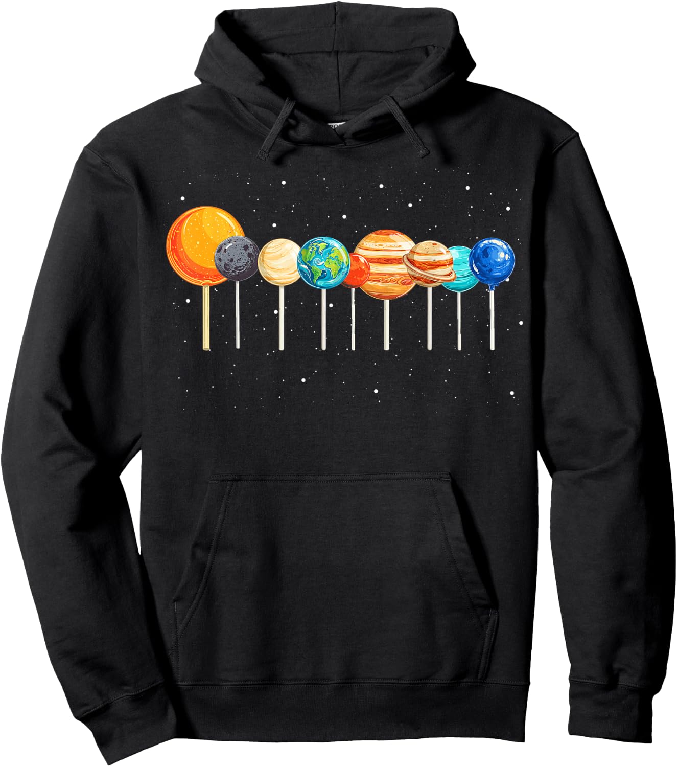 Kids Solar System Space Astronaut Lollipops Planet Boy Girl Hoodie - Hoodie | Black