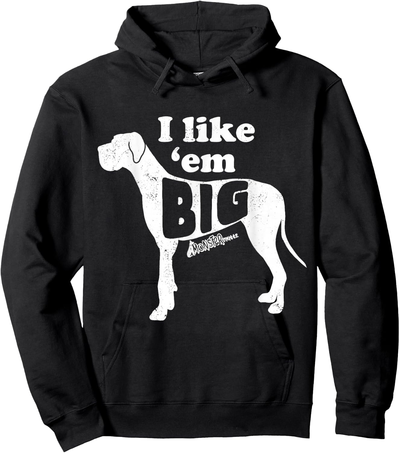 Cute Great Dane, I Like Em Big, Funny Dog Mom, Great Dane Hoodie - Hoodie | Black
