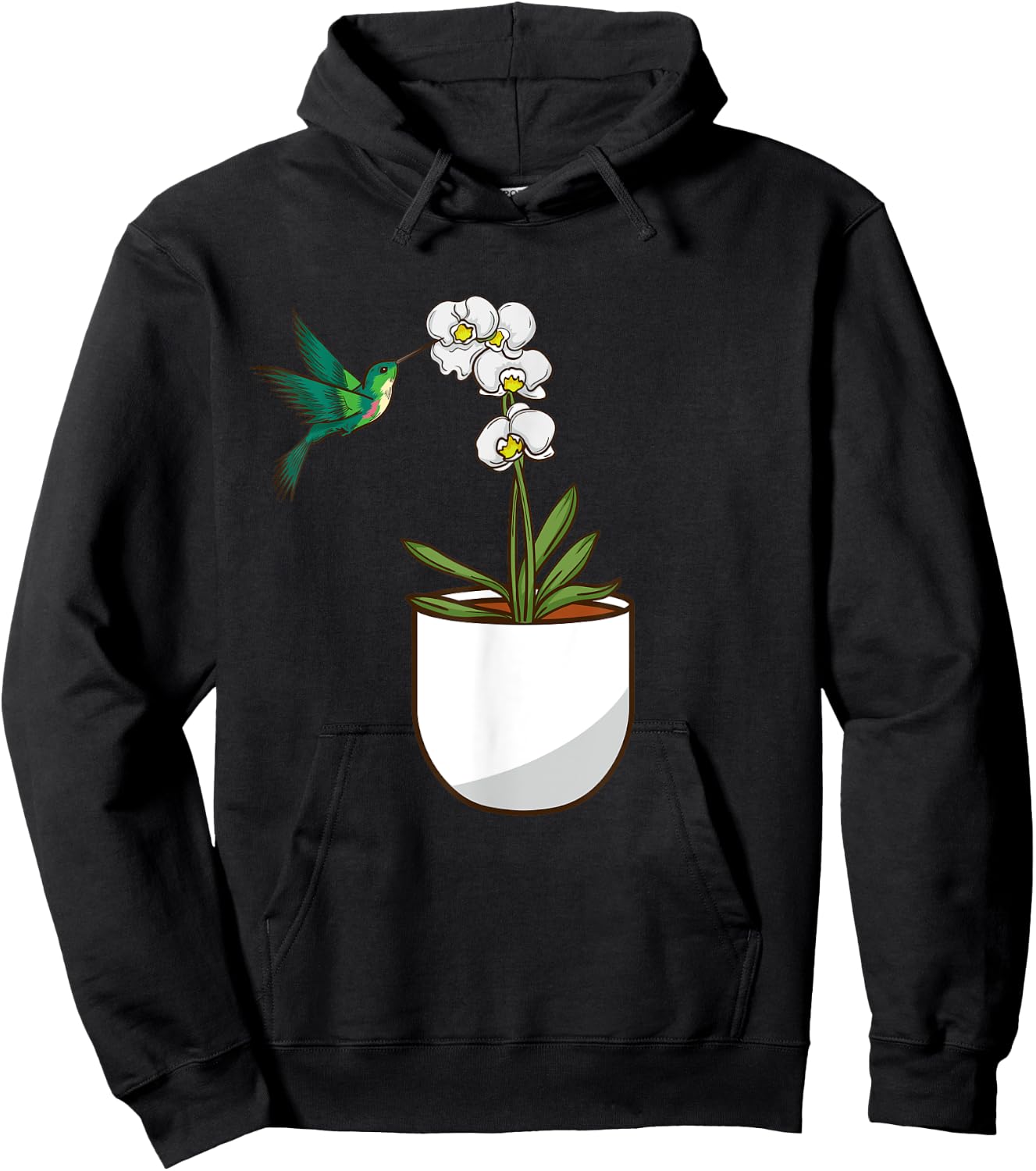 Hummingbird Orchid Flower Lover Women Bird Plants Orchid Hoodie - Hoodie | Black