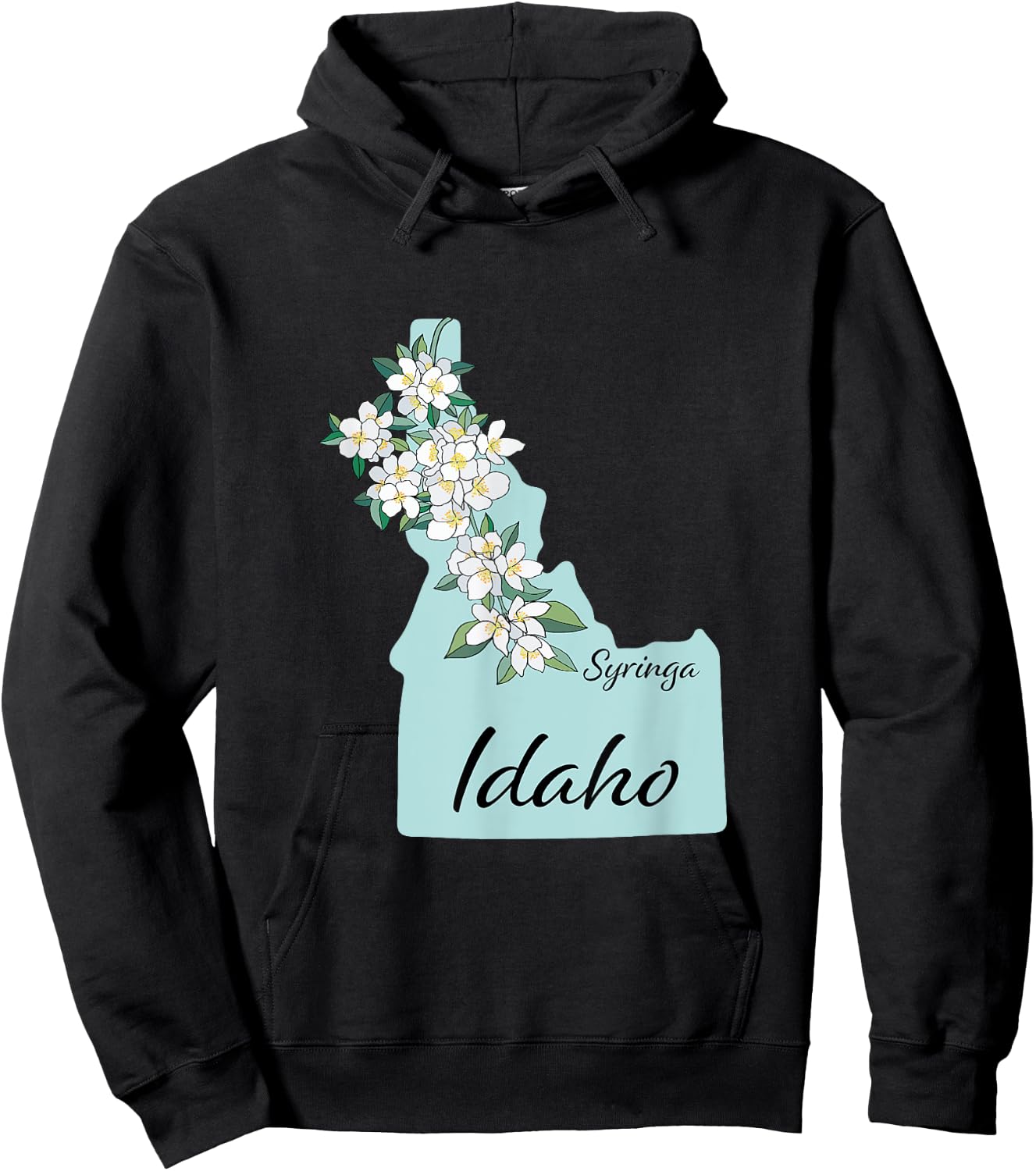 Idaho Flower Syringa Hoodie - Hoodie | Black