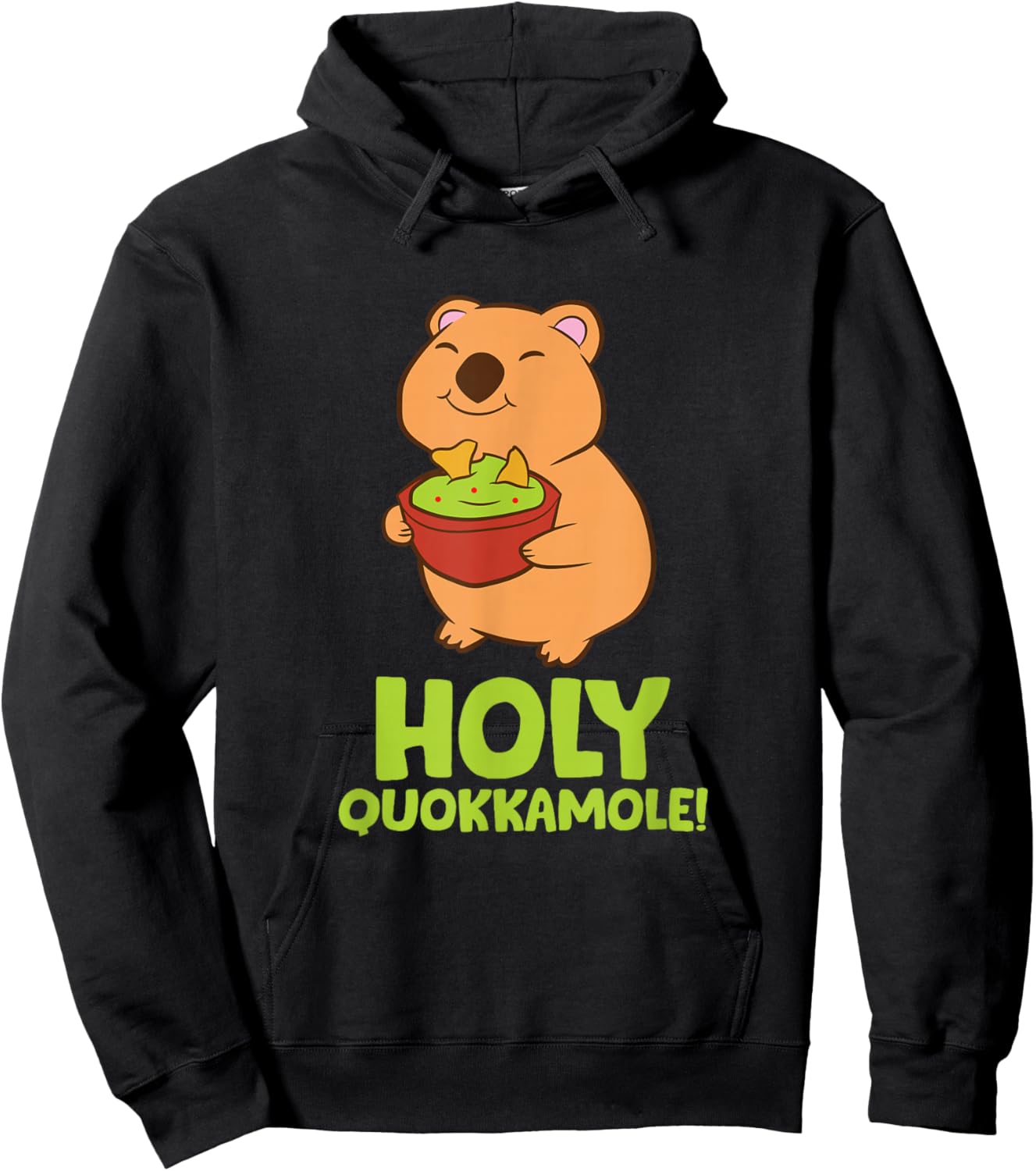 Holy Quokkamole Cute Quokka Eating Guacamole Quokka Hoodie - Hoodie | Black