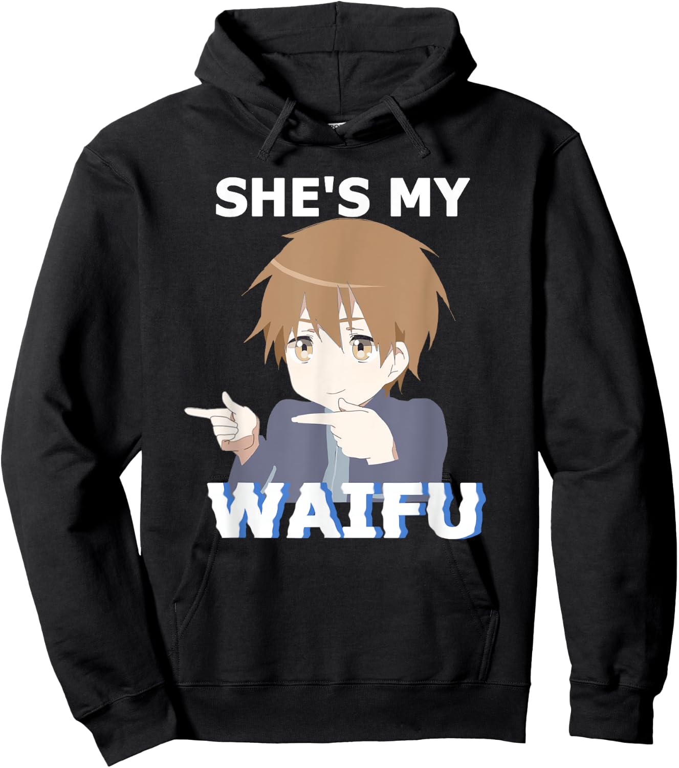 She's my Waifu He's my Husbando Anime Manga Couple Matching Hoodie - Hoodie | Black