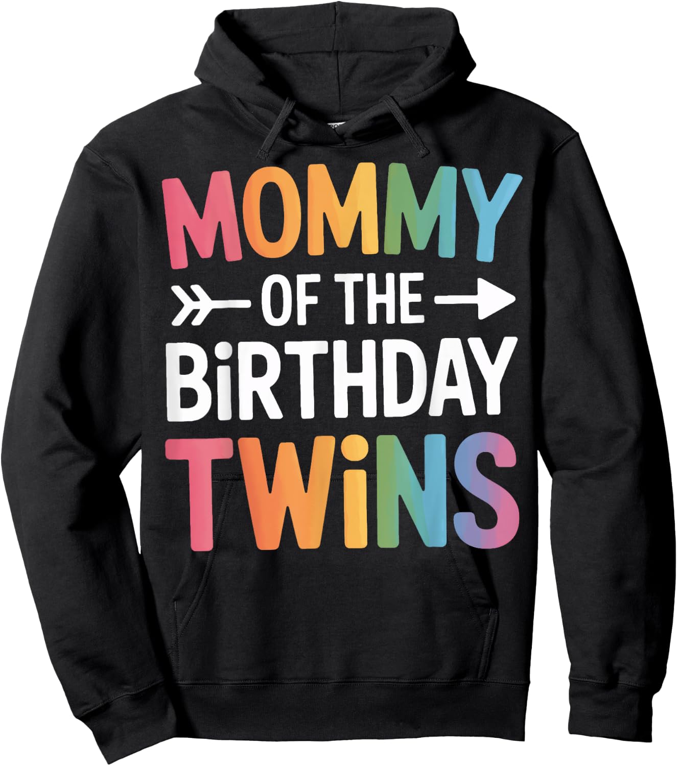 Mommy Of The Birthday Twins Twin Mom Family Matching Hoodie - Hoodie | Black