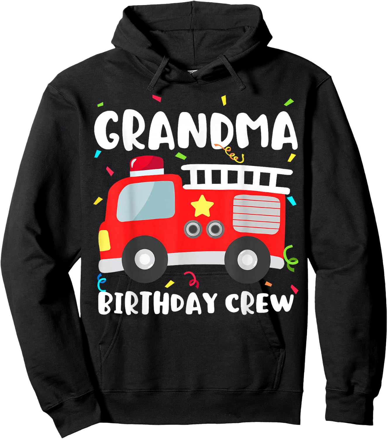 Grandma Birthday Crew Fire Truck Party Firefighter Nana Hoodie - Hoodie | Black