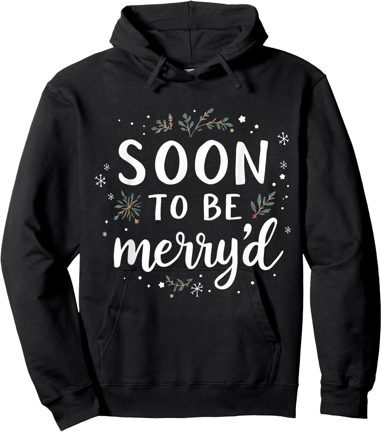 Soon to Be Merry'd Engaged Couples Pajamas Xmas Matching Hoodie - Hoodie | Black