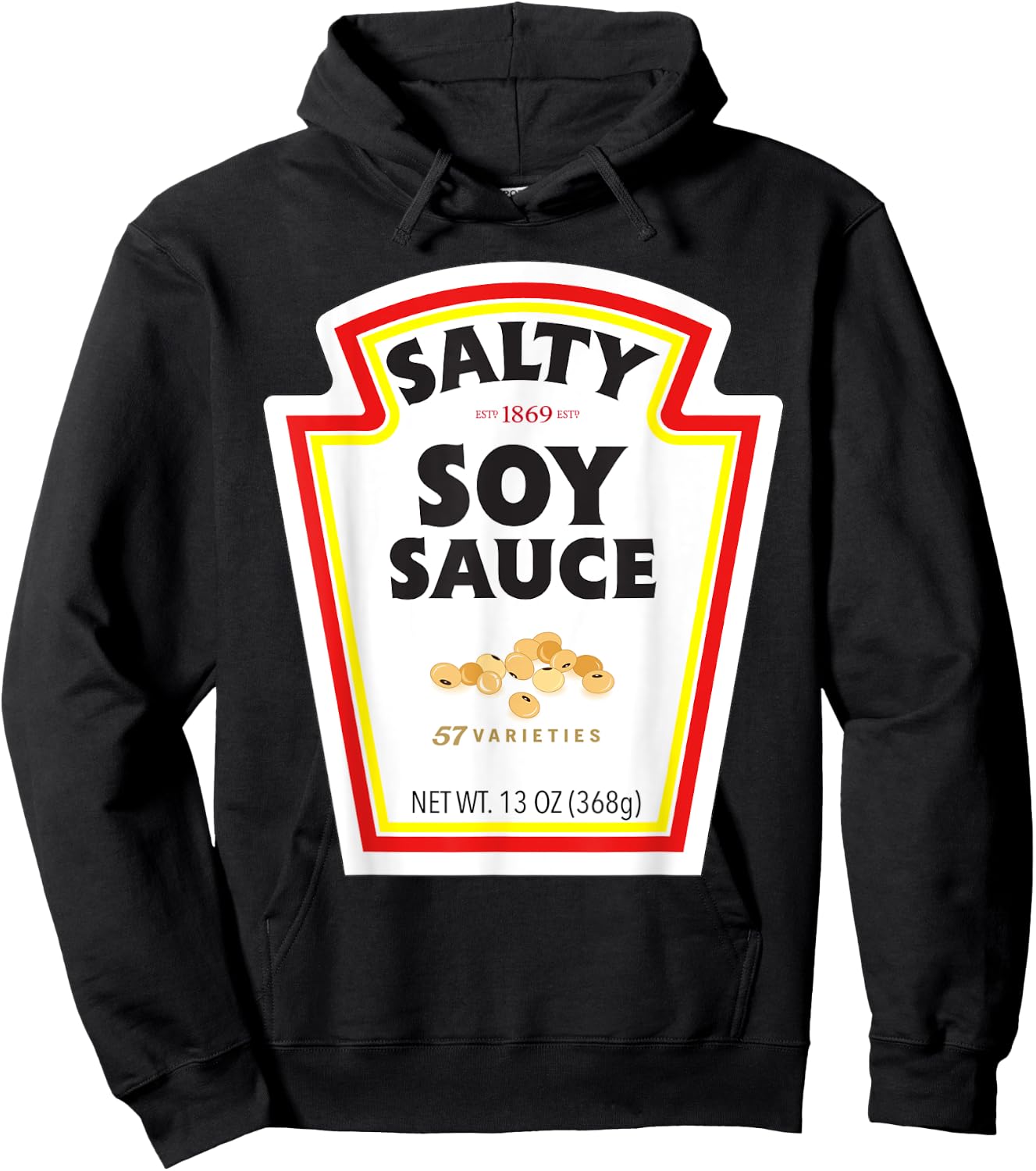 Halloween Matching Costume Salty Soy Sauce Bottle Label Hoodie - Hoodie | Black