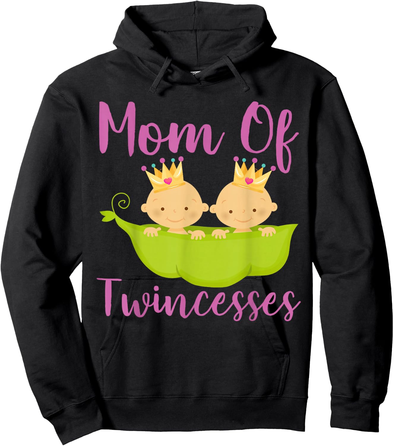 Mom of Twins Girls Mom of Twincesses Happy Mother's Day Hoodie - Hoodie | Black