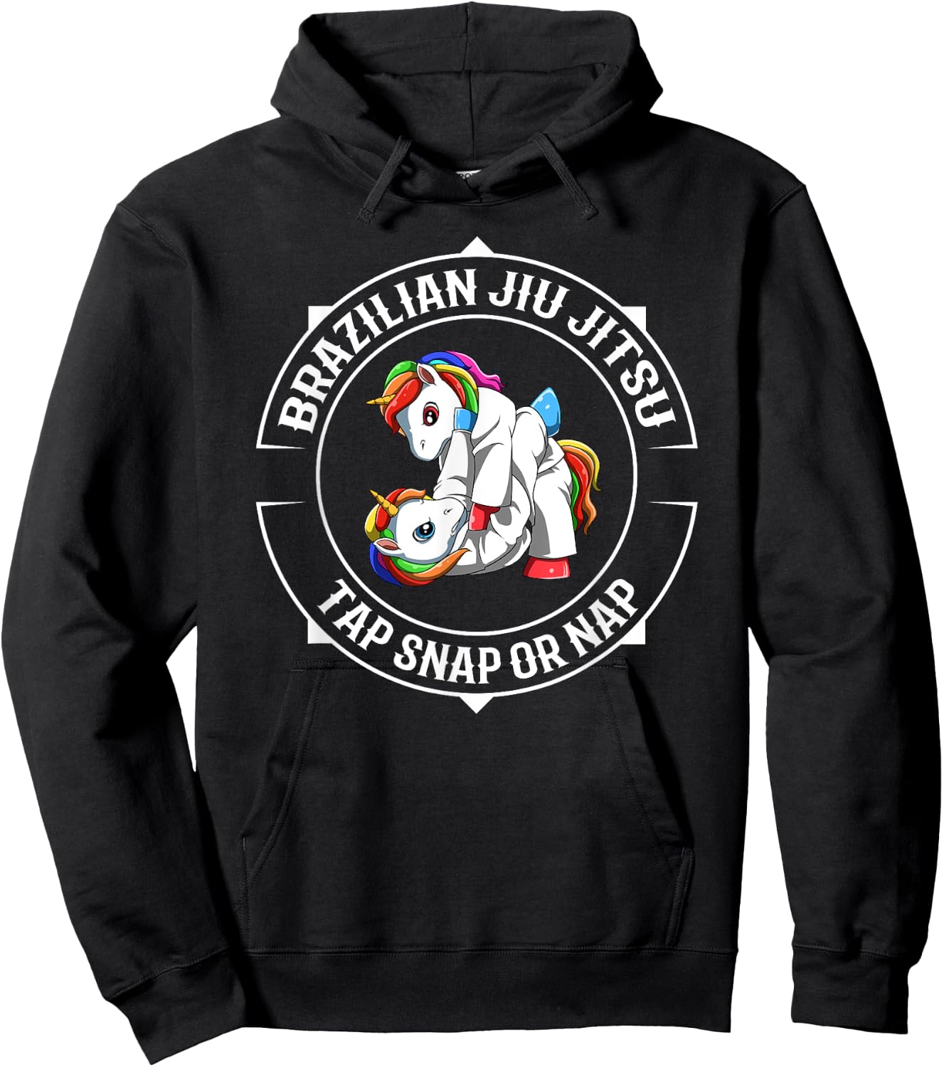 Funny Jiu Jitsu Unicorns - Cute Girls BJJ and Grappling Hoodie - Hoodie | Black