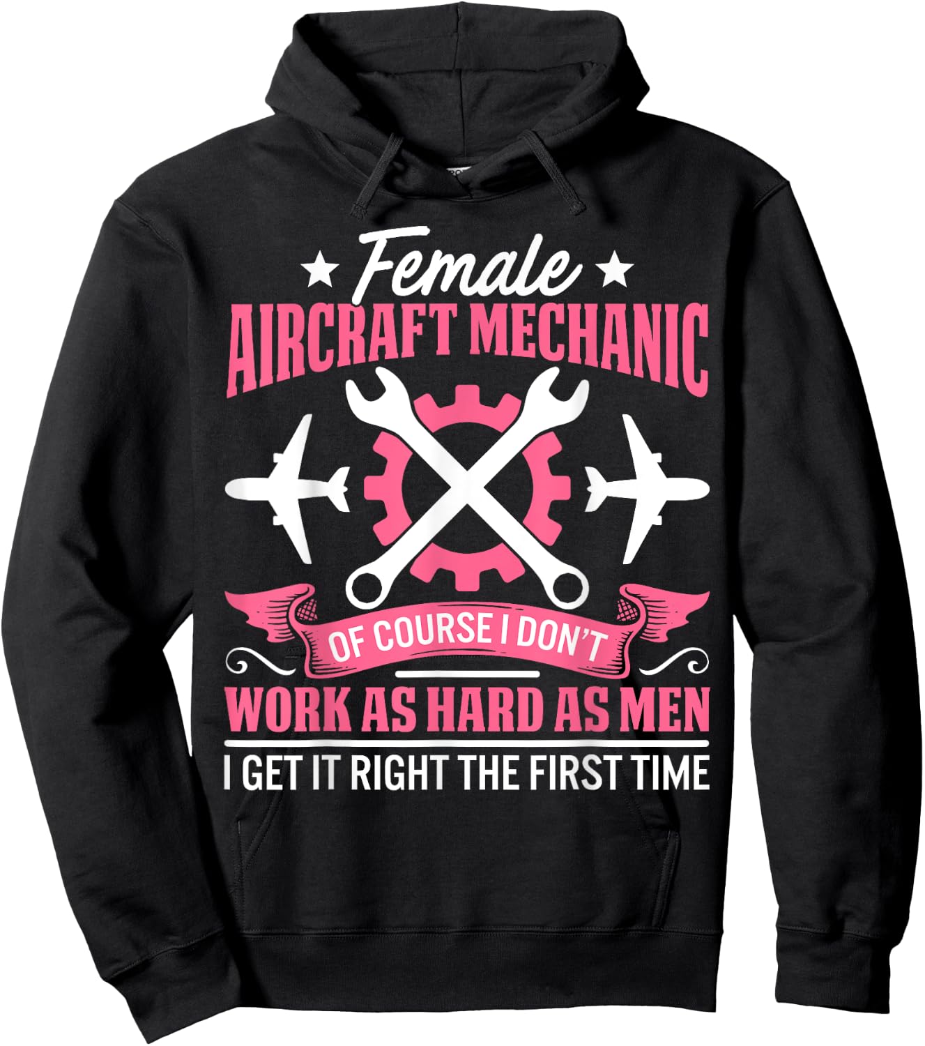 Female Aircraft Mechanic Aviation Mechanic Airplane Mechanic Hoodie - Hoodie | Black