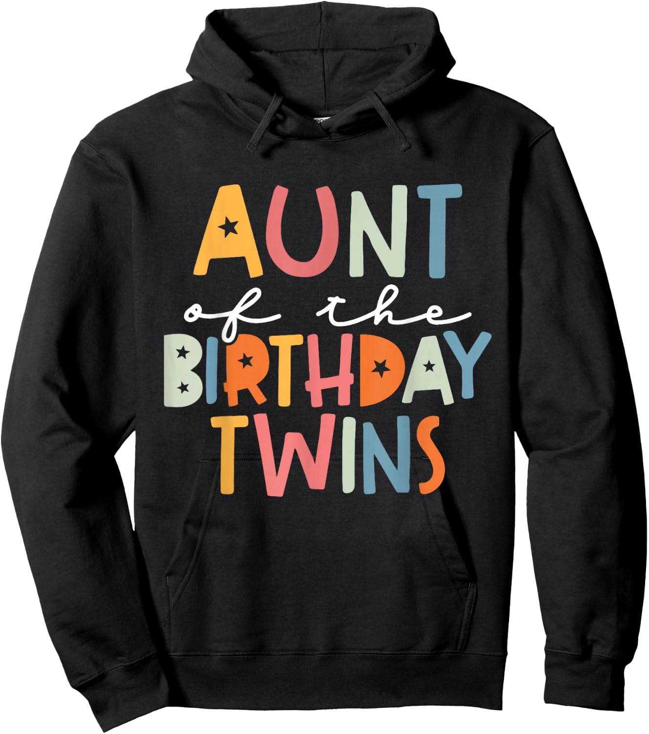 Auntie Of The Birthday Twins Kids Great Aunt Of Twins Bday Hoodie - Hoodie | Black