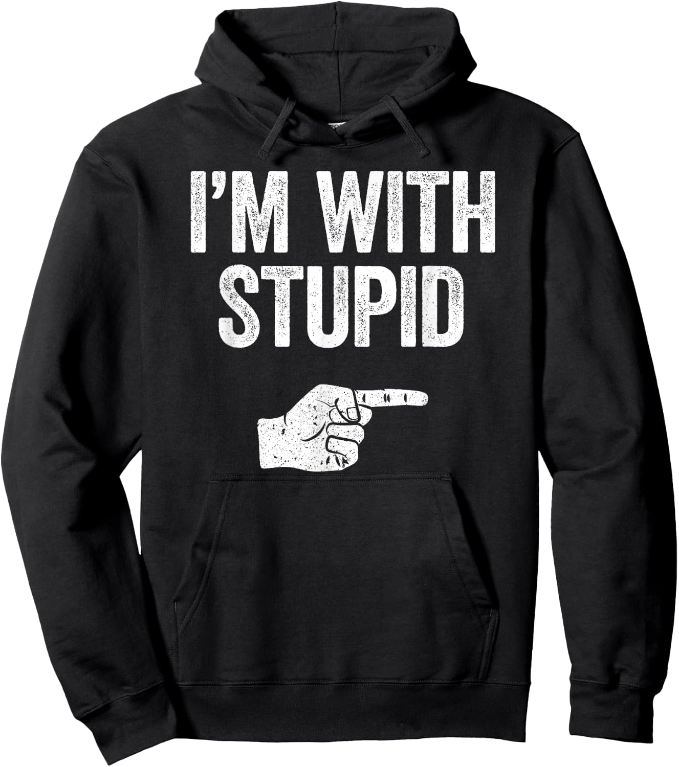 I'm With Stupid Shirt Funny Men Women Kids Matching Right Hoodie - Hoodie | Black