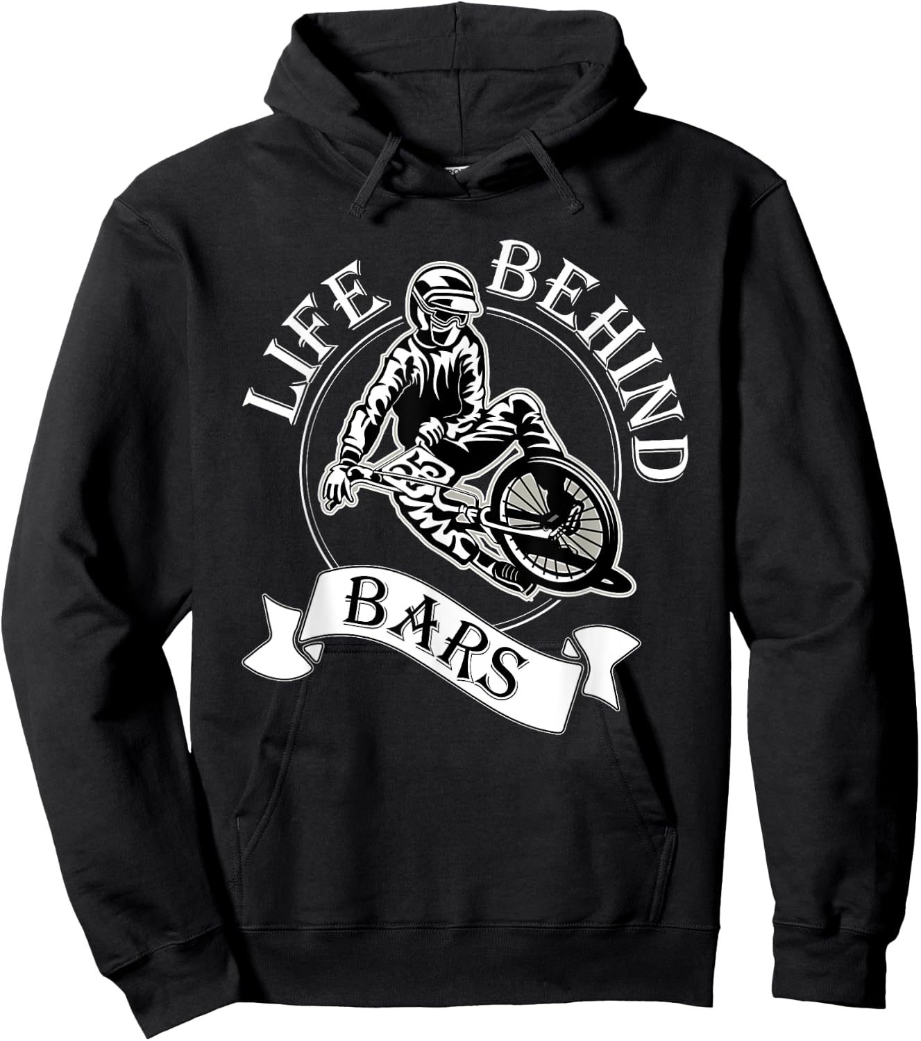 Life Behind Bars T Shirt - Great BMX Rider / Racer Gift Hoodie - Hoodie | Black