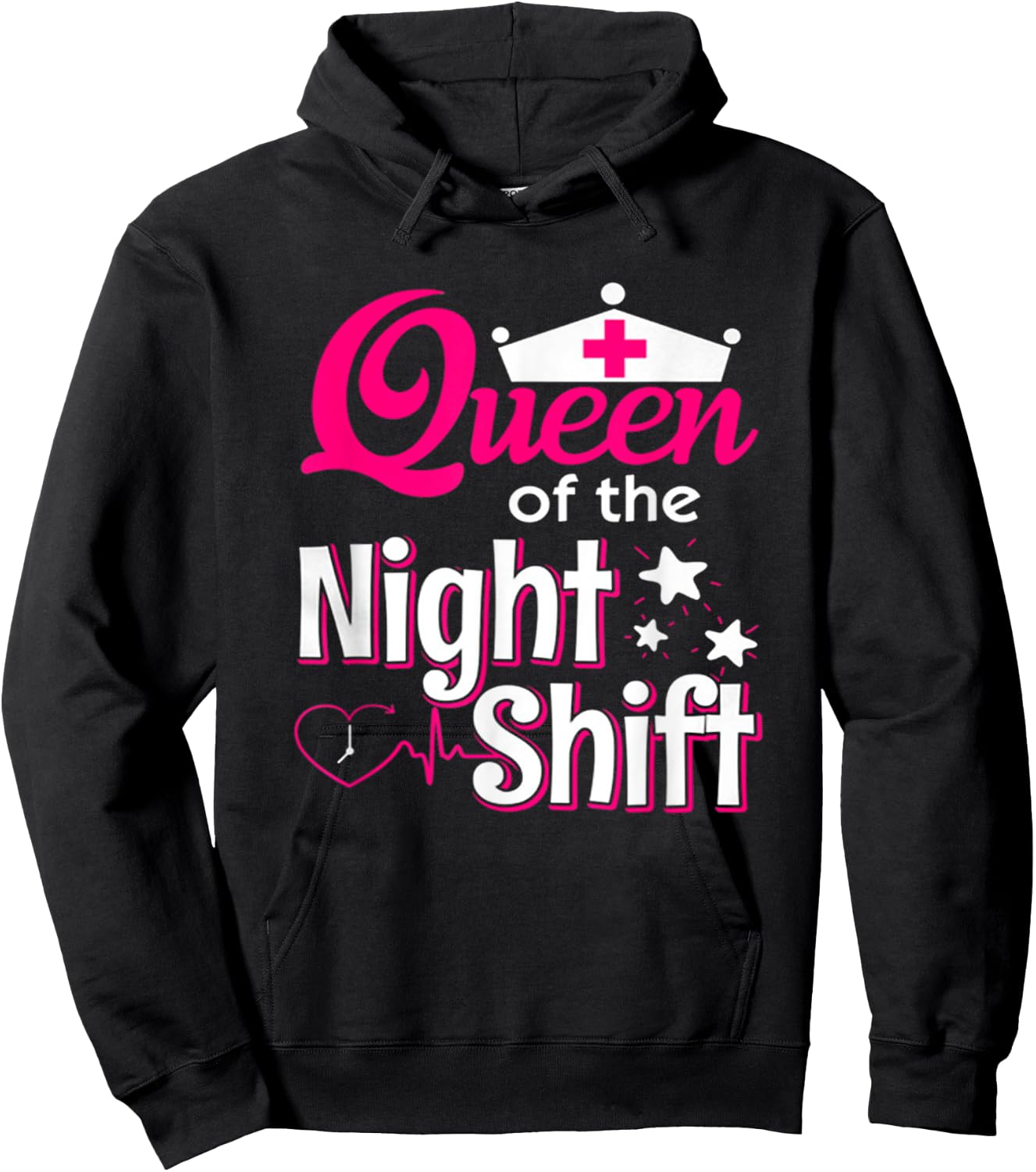 Hot Trend Shirt Queen Of The Night Shift Nurse Hoodie - Hoodie | Black