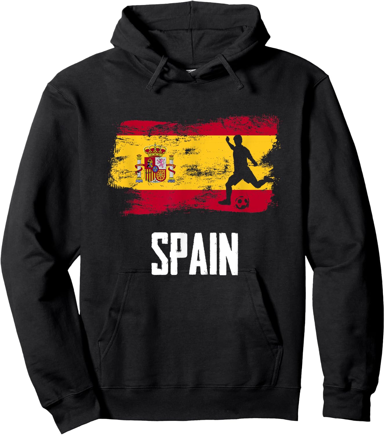 Spain Flag Jersey Spanish Soccer Team Spanish Hoodie - Hoodie | Black