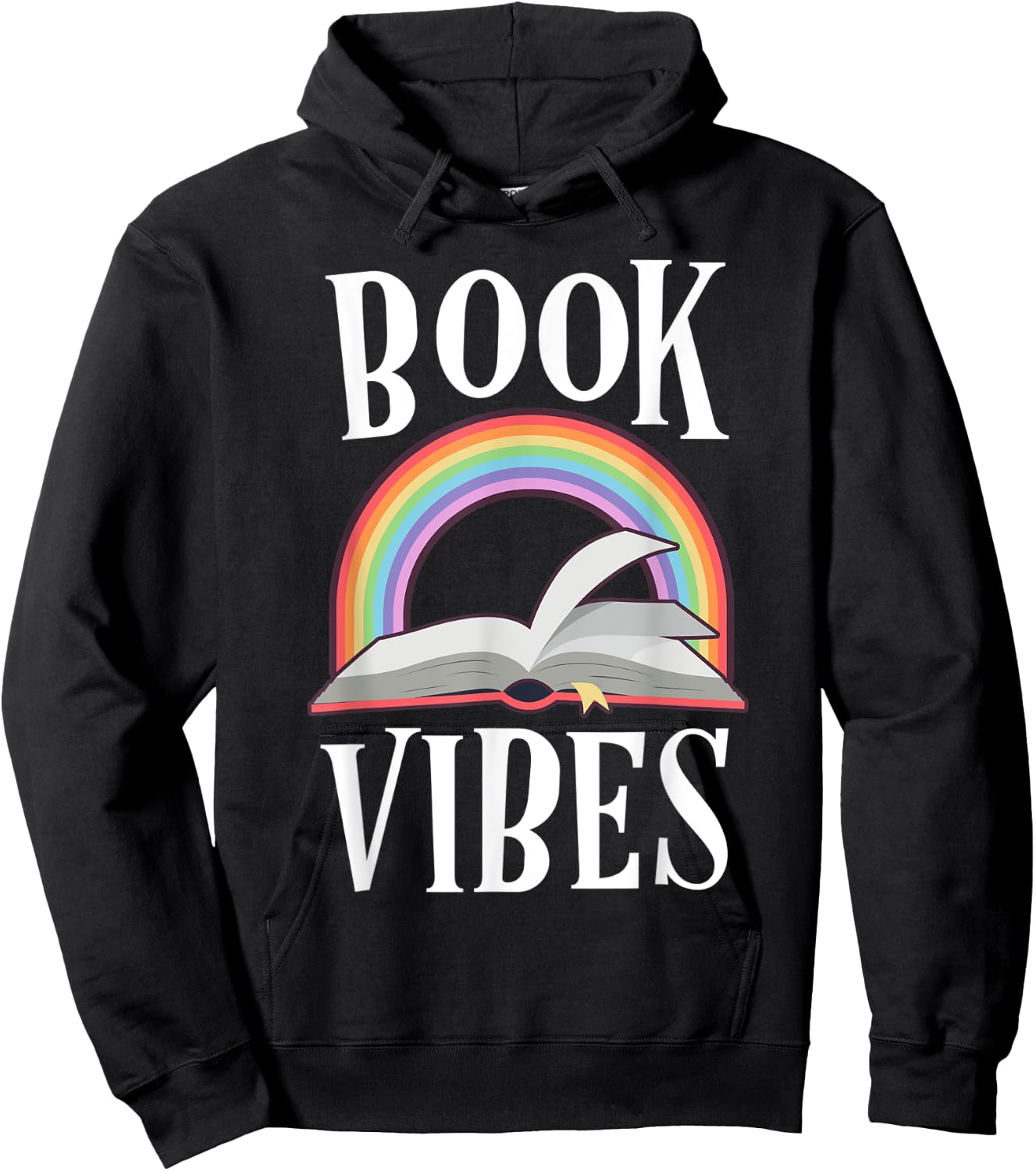 Book Vibes Librarian Gift Rainbow Teacher Reading Nerd Read Women Kids Hoodie - Hoodie | Black