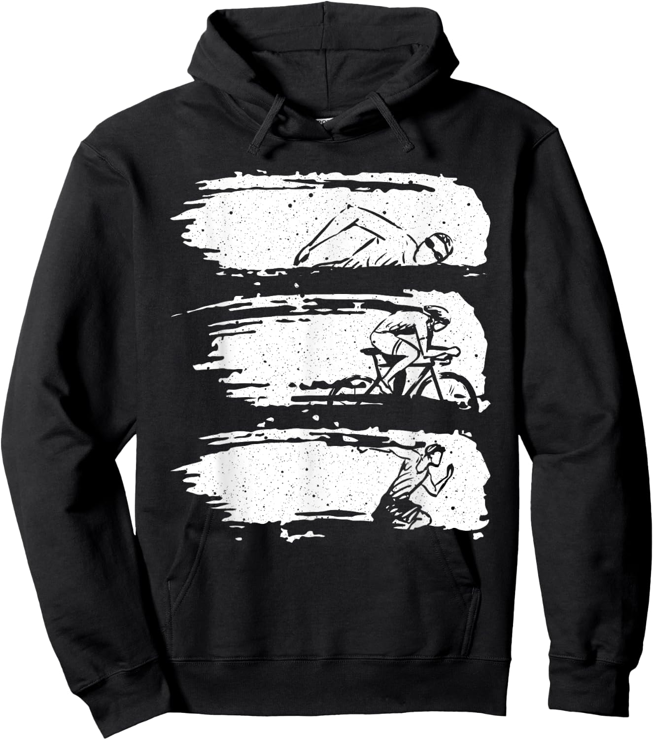 Funny Triathlon Swim Bike Run Design Men Women Triathletes Hoodie - Hoodie | Black