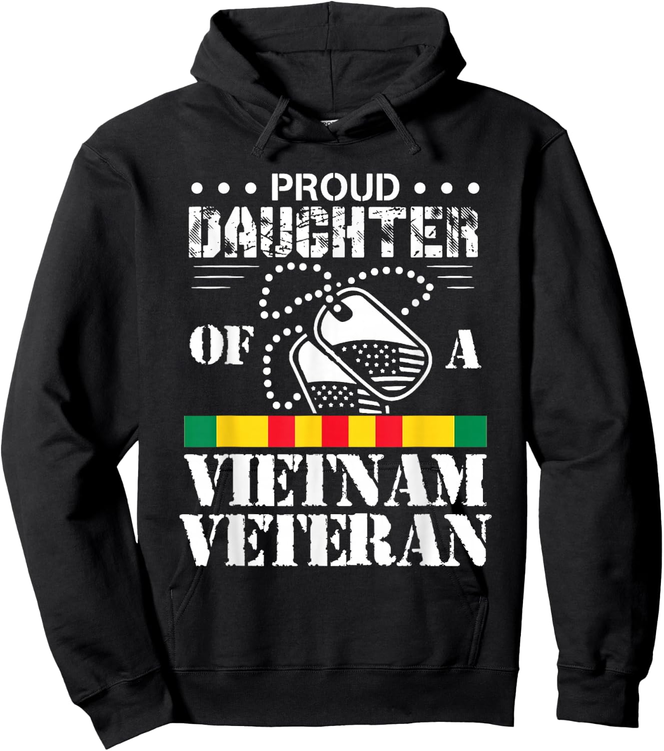 Proud Daughter of A Vietnam Veteran Small Hoodie - Hoodie | Black