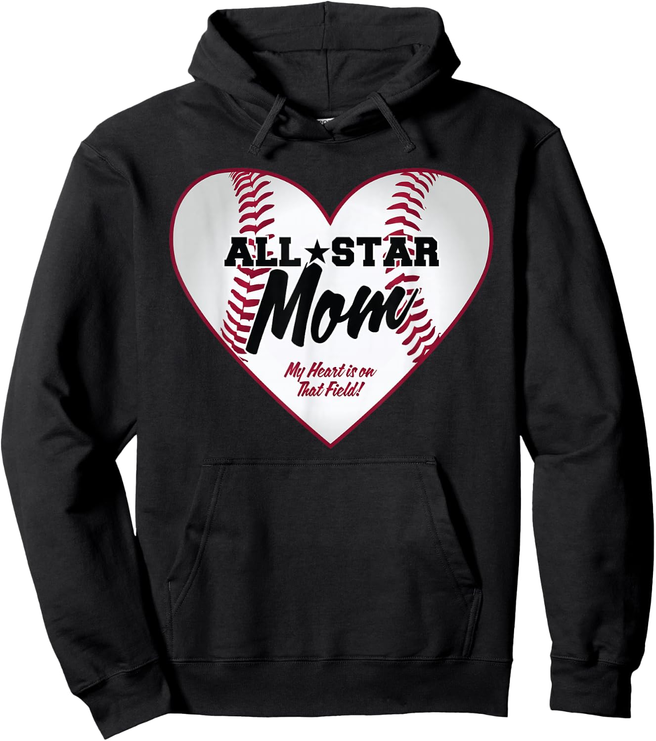 All-Star Baseball Mom Hoodie - Hoodie | Black