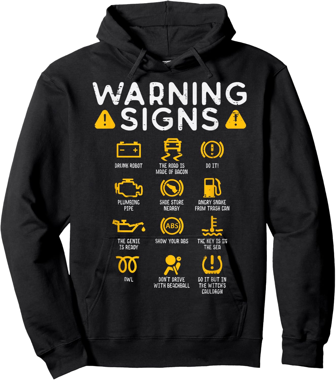 Car Warning Signs Funny Auto Technician Mechanic Garage Men Hoodie - Hoodie | Black