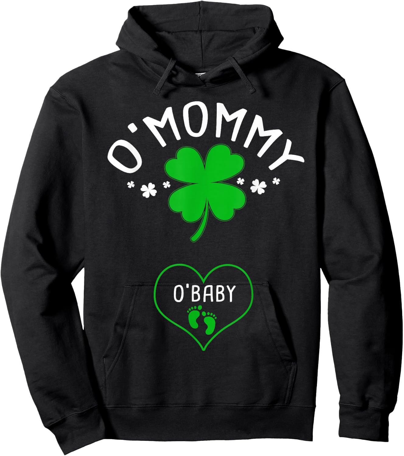 St Patricks Day Pregnancy Announcement Matching Couple Hoodie - Hoodie | Black