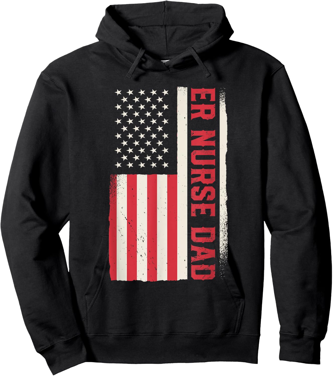 Patriotic Nursing Hospital Emergency Room ER Nurse Dad Men Hoodie - Hoodie | Black