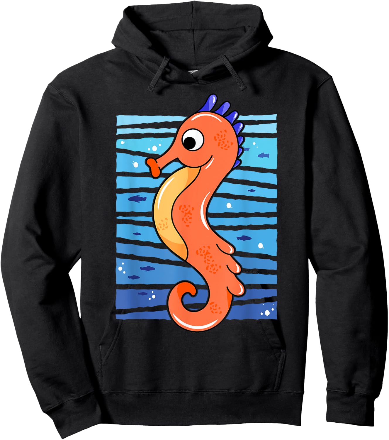 Seahorse Art I Cute Seahorse I Kids Seahorse Hoodie - Hoodie | Black