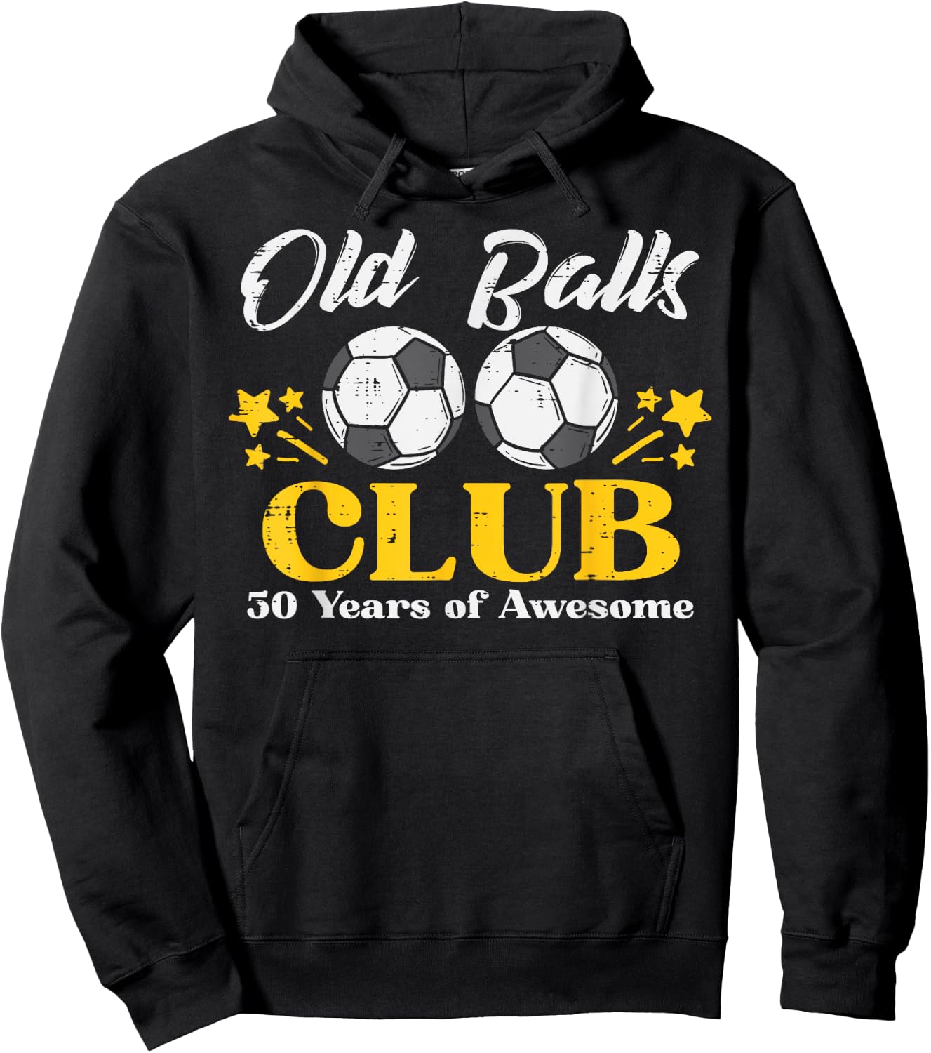 Old Balls Club Soccer 50 Years Awesome 50th Birthday Men Hoodie - Hoodie | Black
