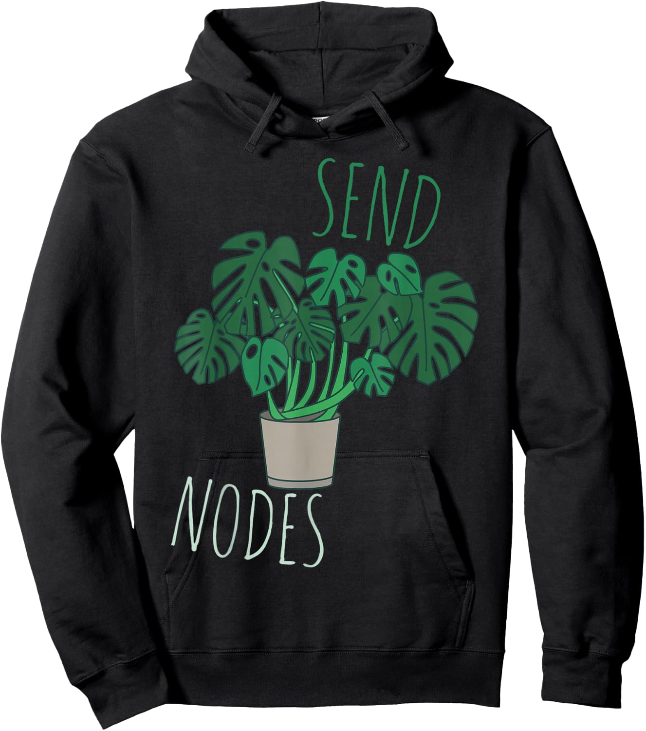 Send Nodes Monstera Hoodie - Hoodie | Black