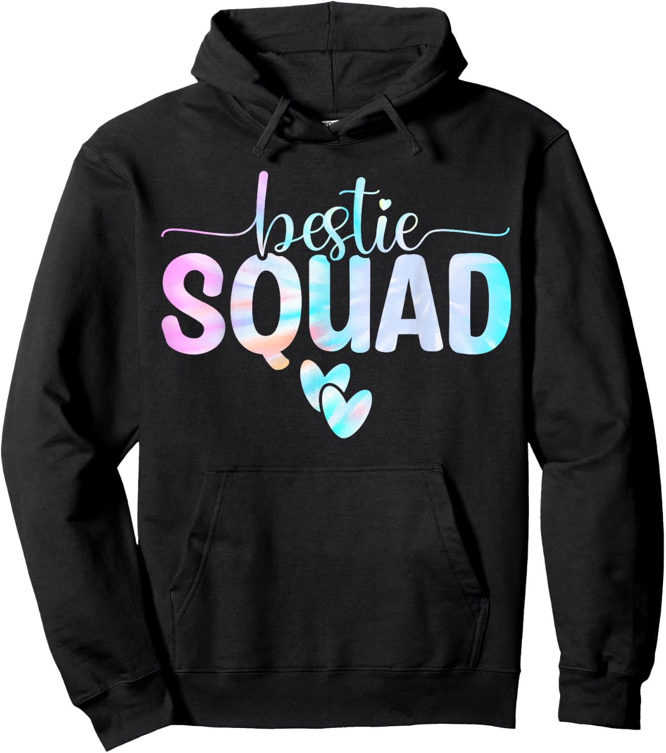 Best Friend Matching Squad Tie Dye Bestie BFF Hoodie - Hoodie | Black