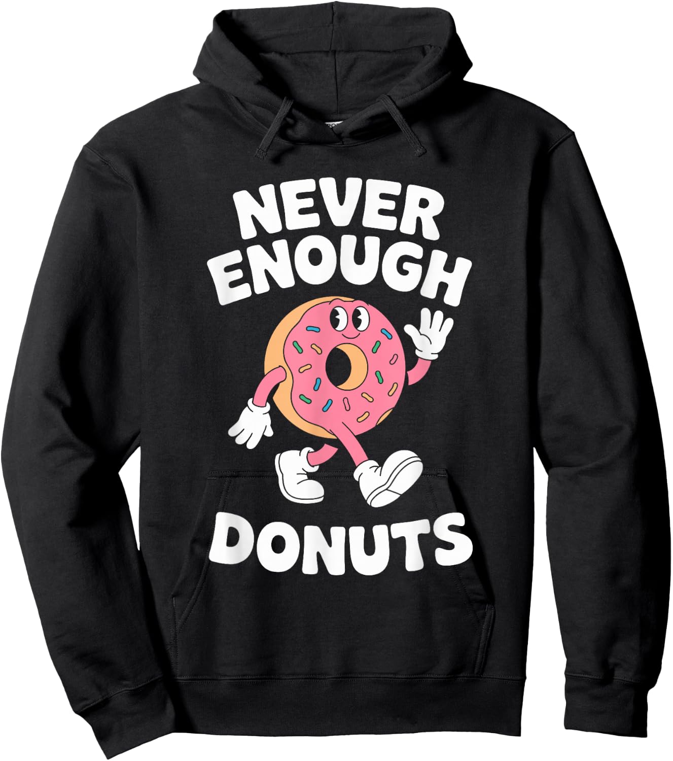 Funny Donut or Donuts Retro Hoodie - Hoodie | Black