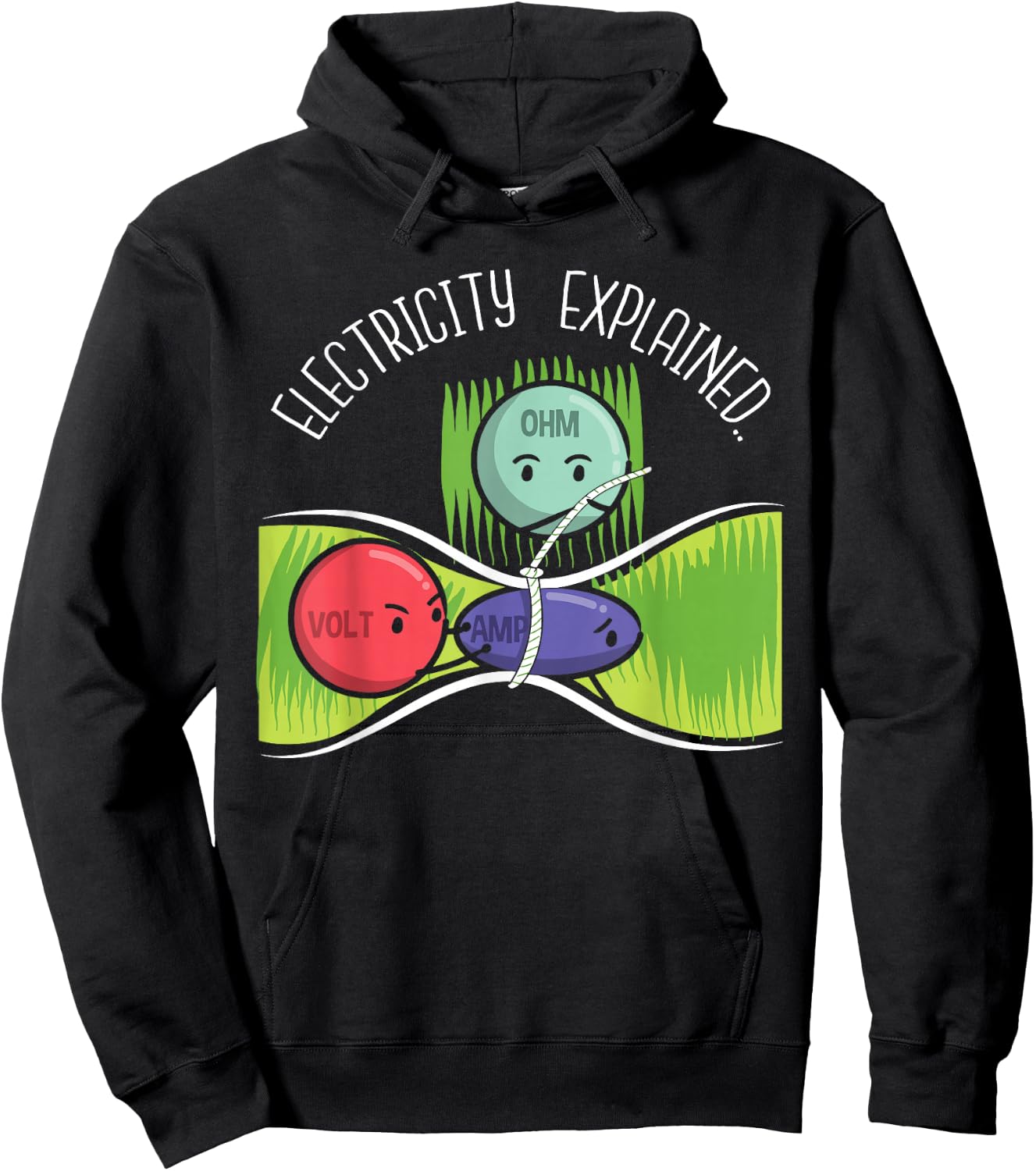 Electrical installer Electricity explains electrician Hoodie - Hoodie | Black