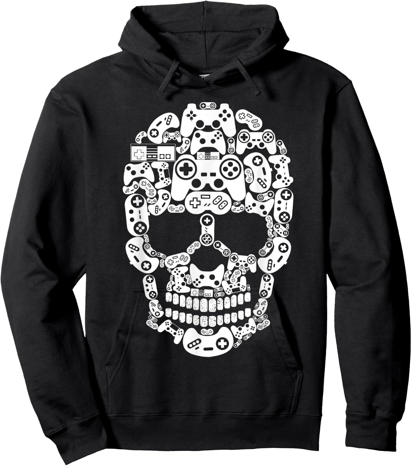 Halloween Skeleton skull Gamer boys men controller Gaming Hoodie - Hoodie | Black