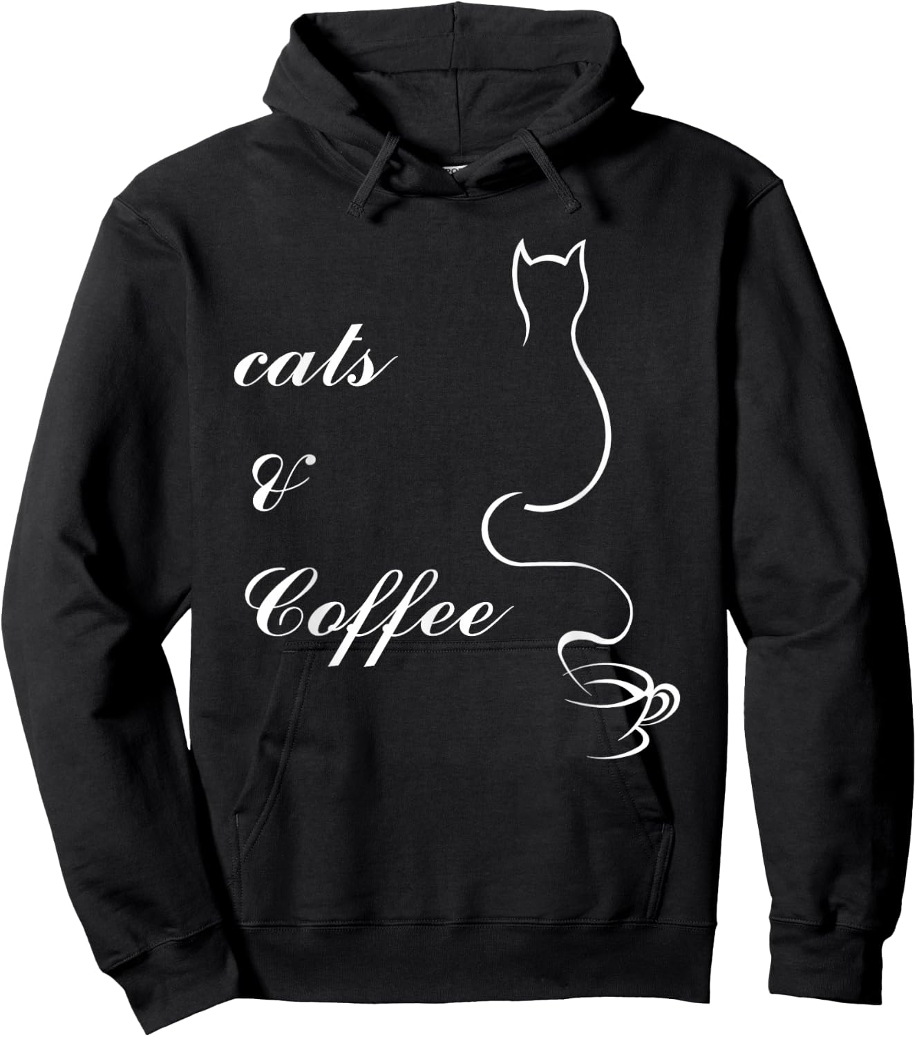 Cute Cats and Coffee Hoodie - Hoodie | Black