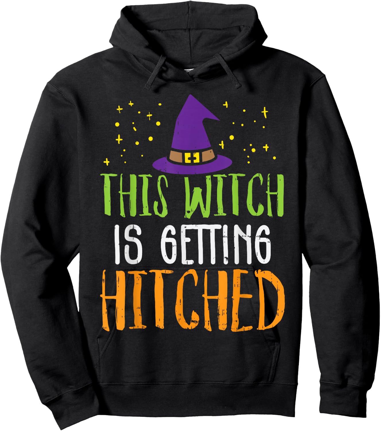 This Witch Is Getting Hitched Funny Halloween Wedding Bride Hoodie - Hoodie | Black