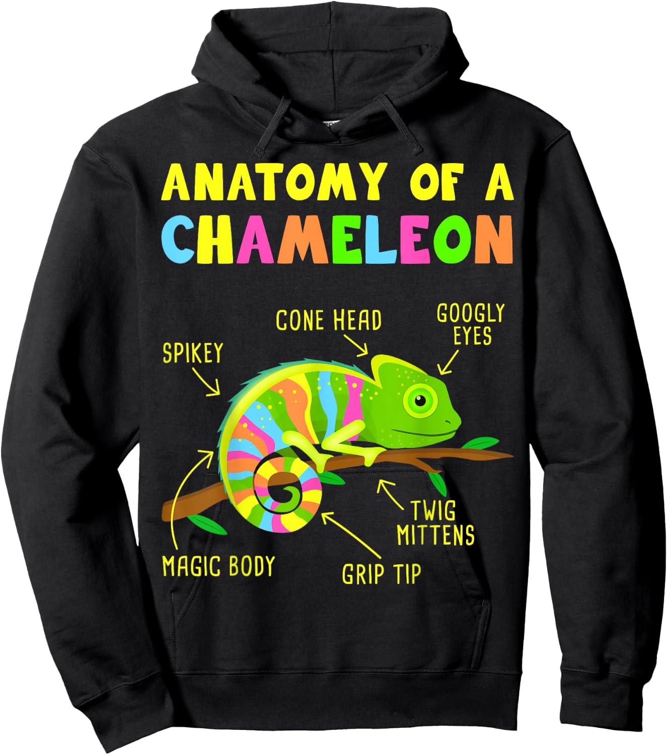 Anatomy of A Chameleon Hoodie - Hoodie | Black
