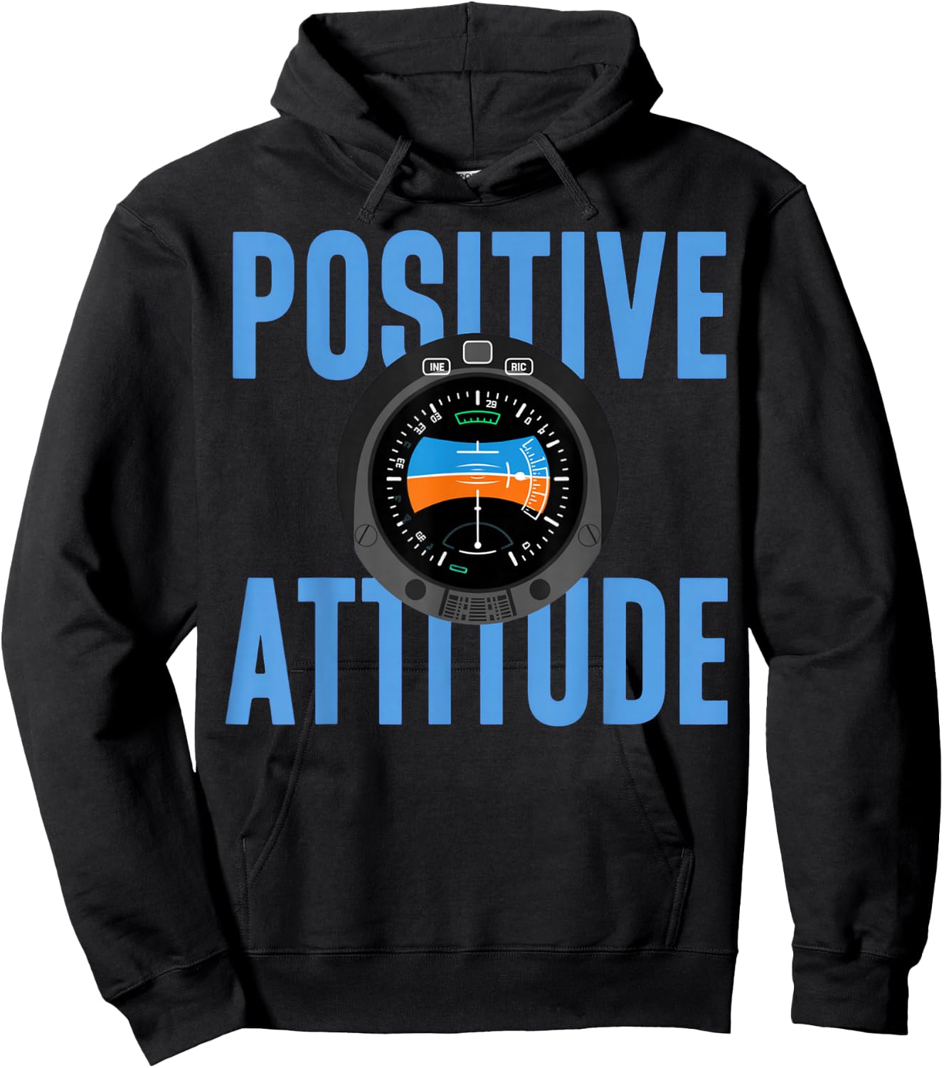 Positive Attitude Pilot Aviation Attitude Indicator Hoodie - Hoodie | Black