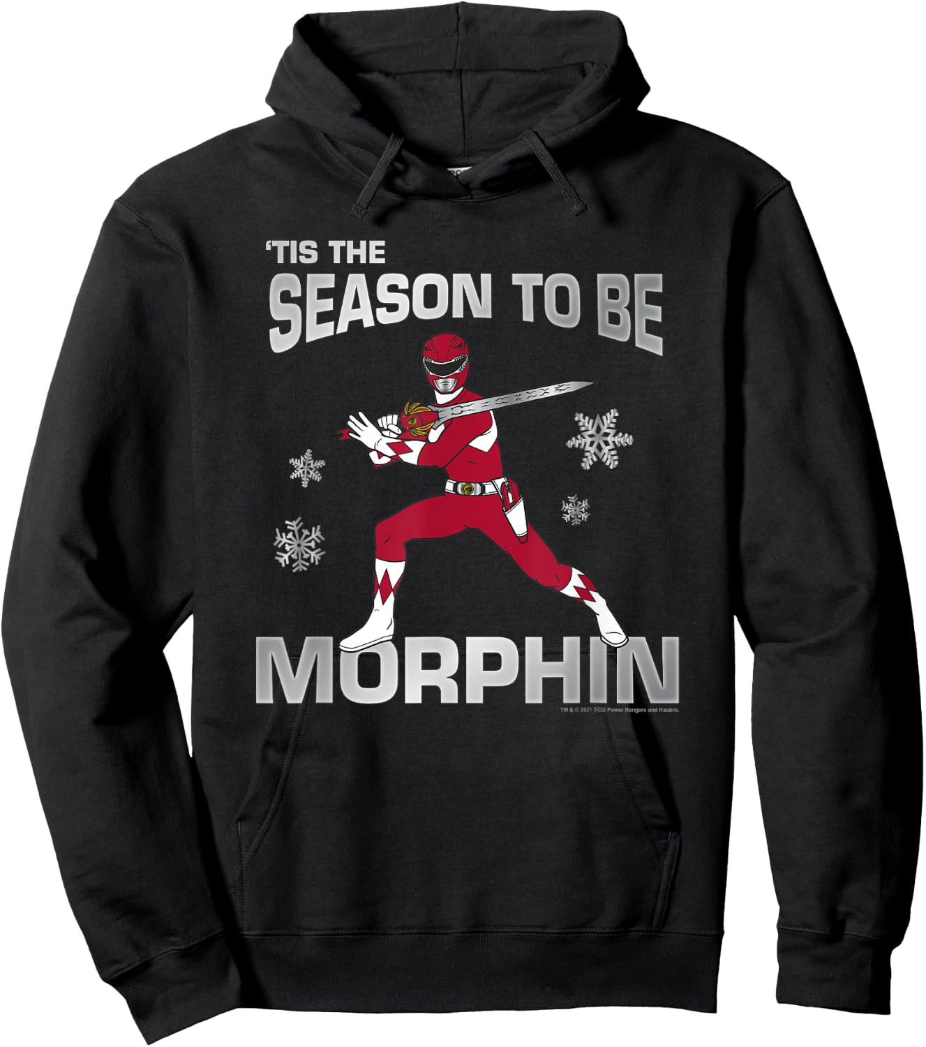 Power Rangers Christmas Red Ranger 'Tis The Season Hoodie - Hoodie | Black