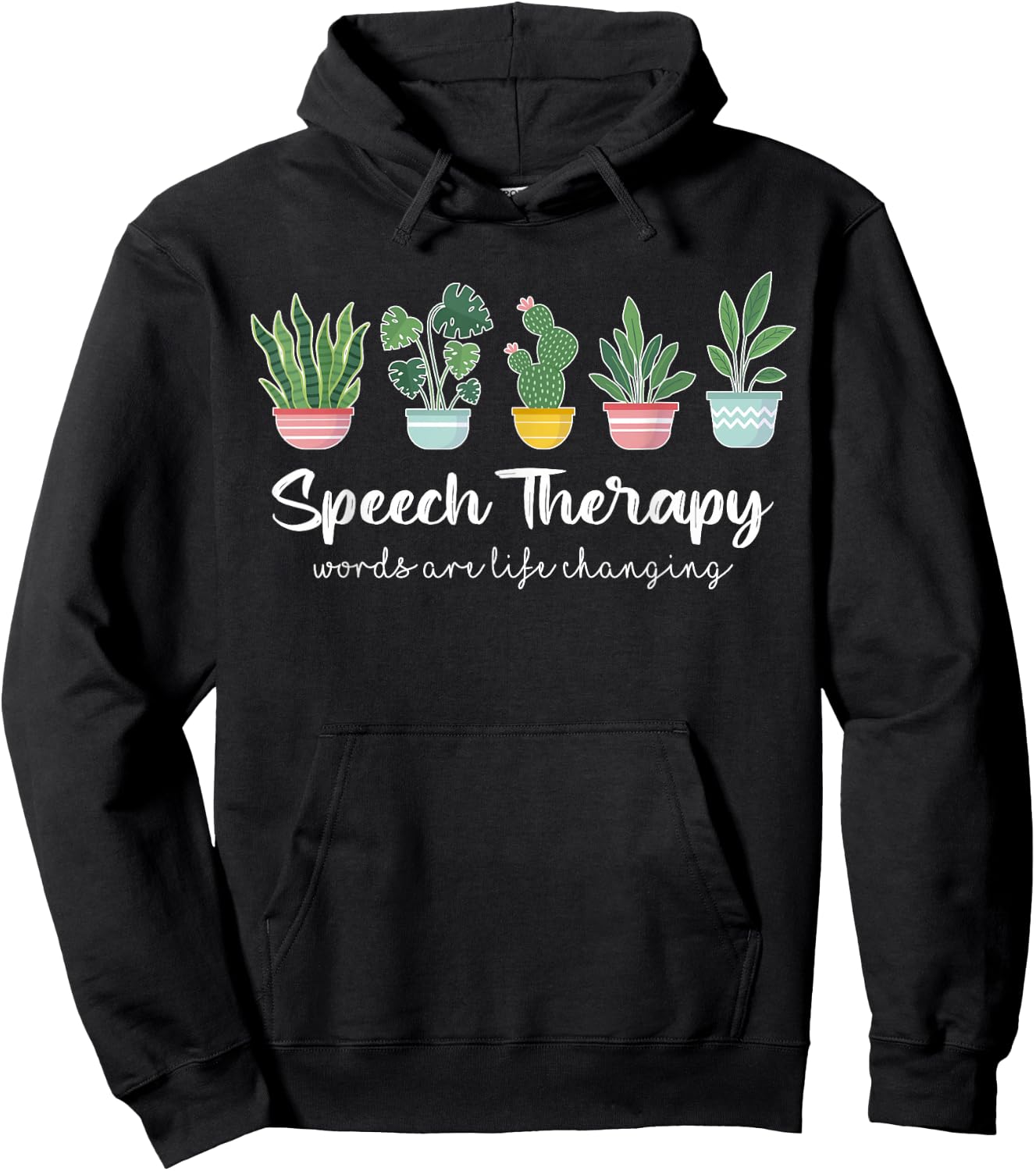 Speech Therapy SLP Speech Language Pathology Cute Plant Hoodie - Hoodie | Black
