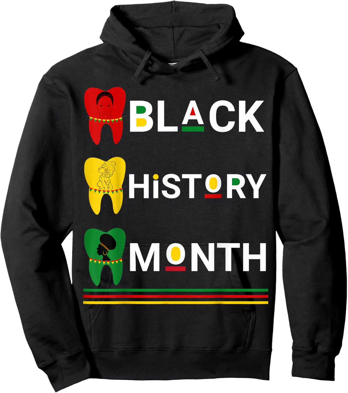 Dental Black History Month Africans Melanin Teeth Girls Kids Hoodie - Hoodie | Black