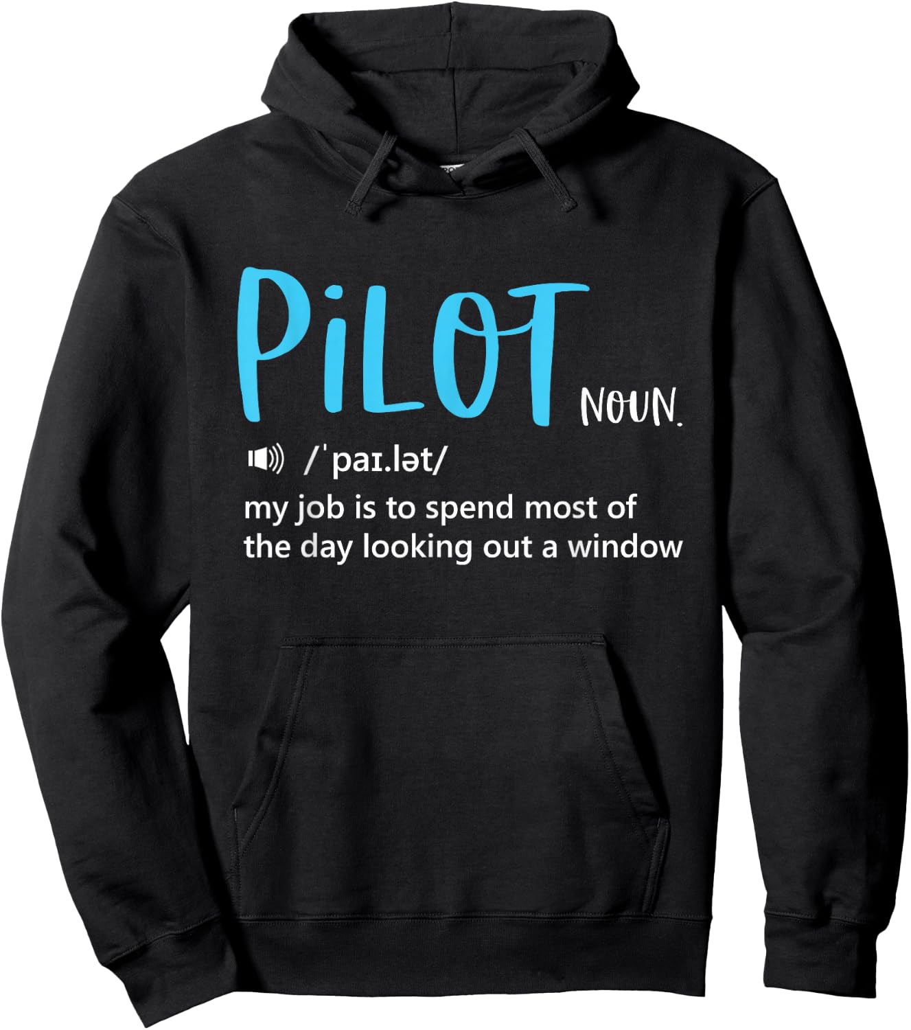 Pilot Definition | Fly Airplane Hoodie - Hoodie | Black