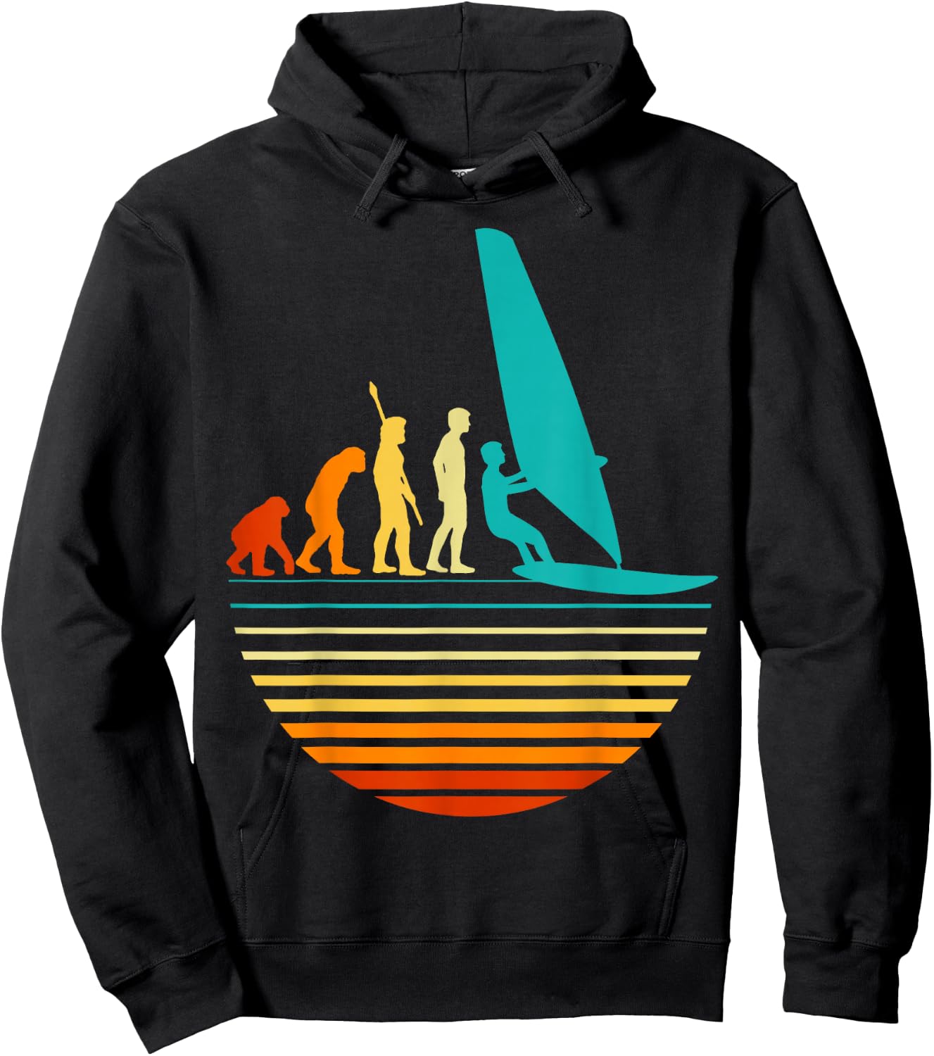 Windsurfer Evolution Windsurfing Hoodie - Hoodie | Black