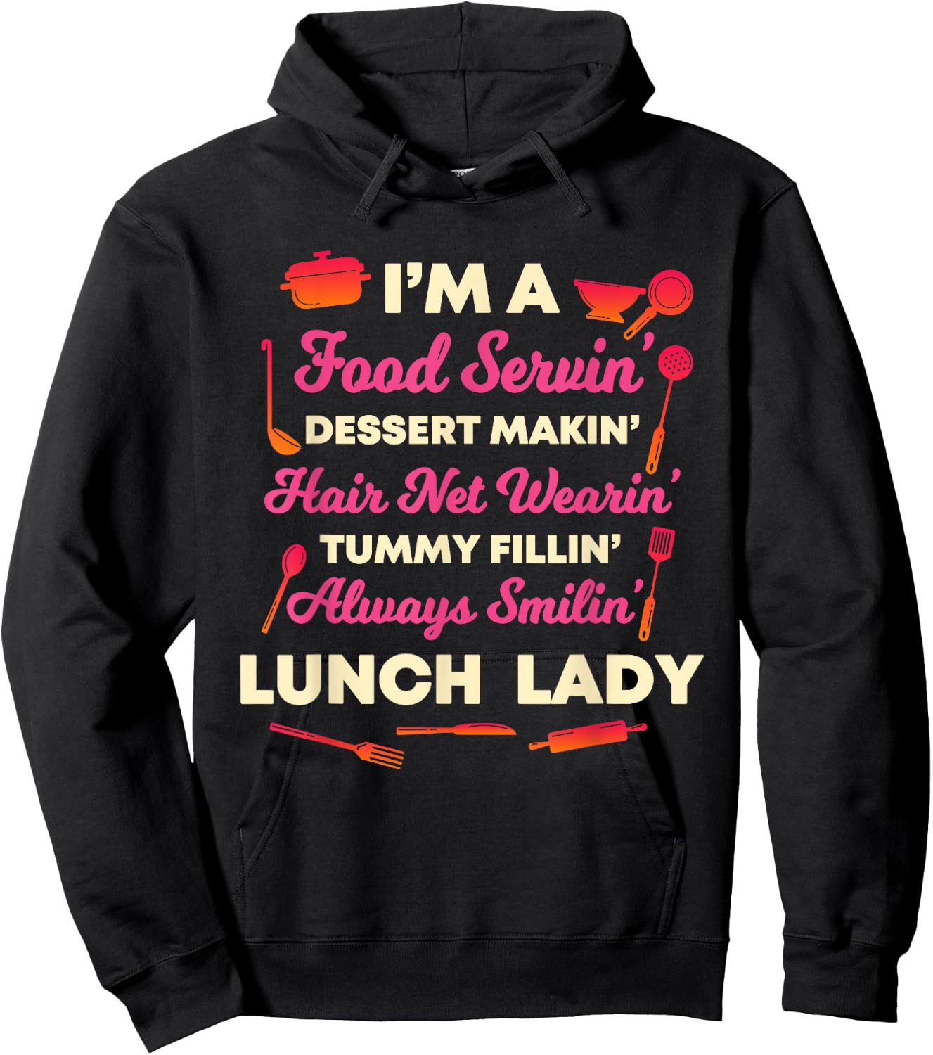 Lunch Lady Cafeteria Crew School Food Service Worker Aide Hoodie - Hoodie | Black