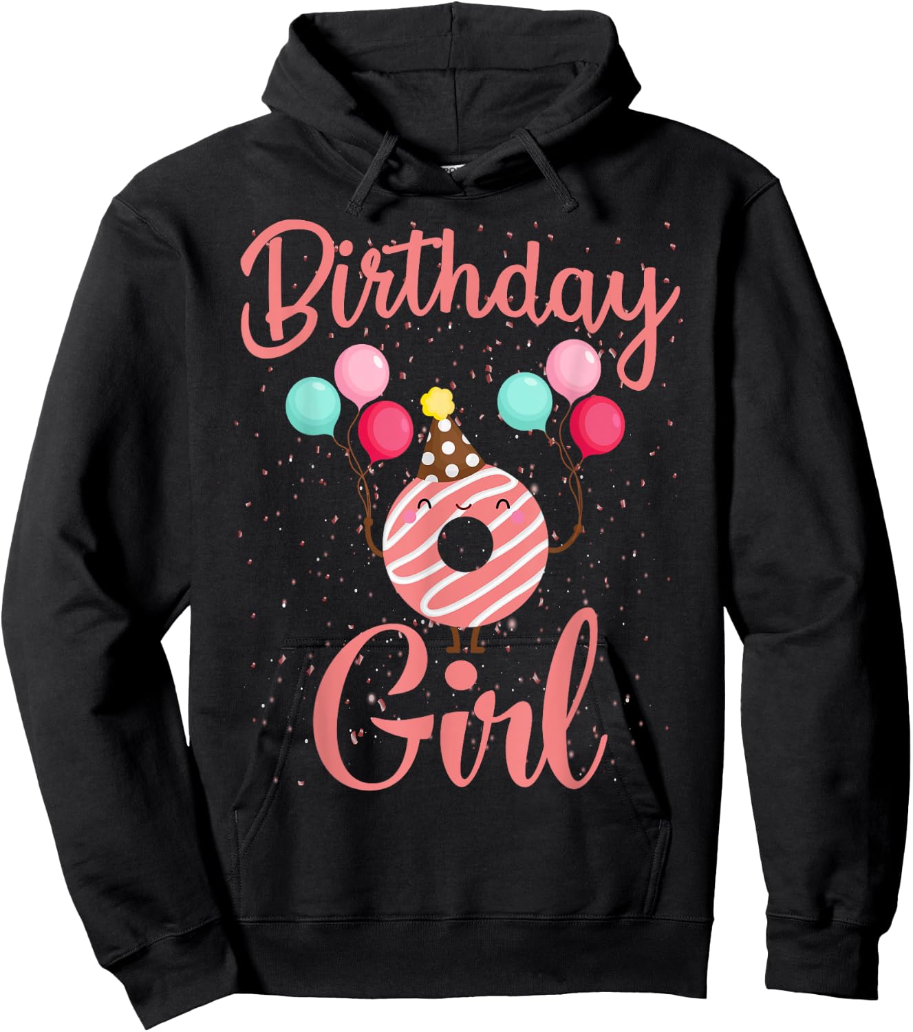 Birthday Girl Donut-Funny Matching Birthday Girl Party Hoodie - Hoodie | Black