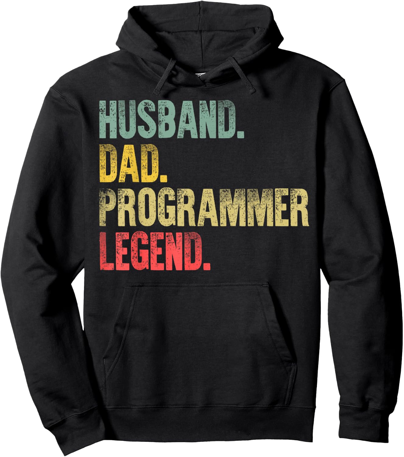 Funny Vintage Shirt Husband Dad Programmer Legend Retro Hoodie - Hoodie | Black