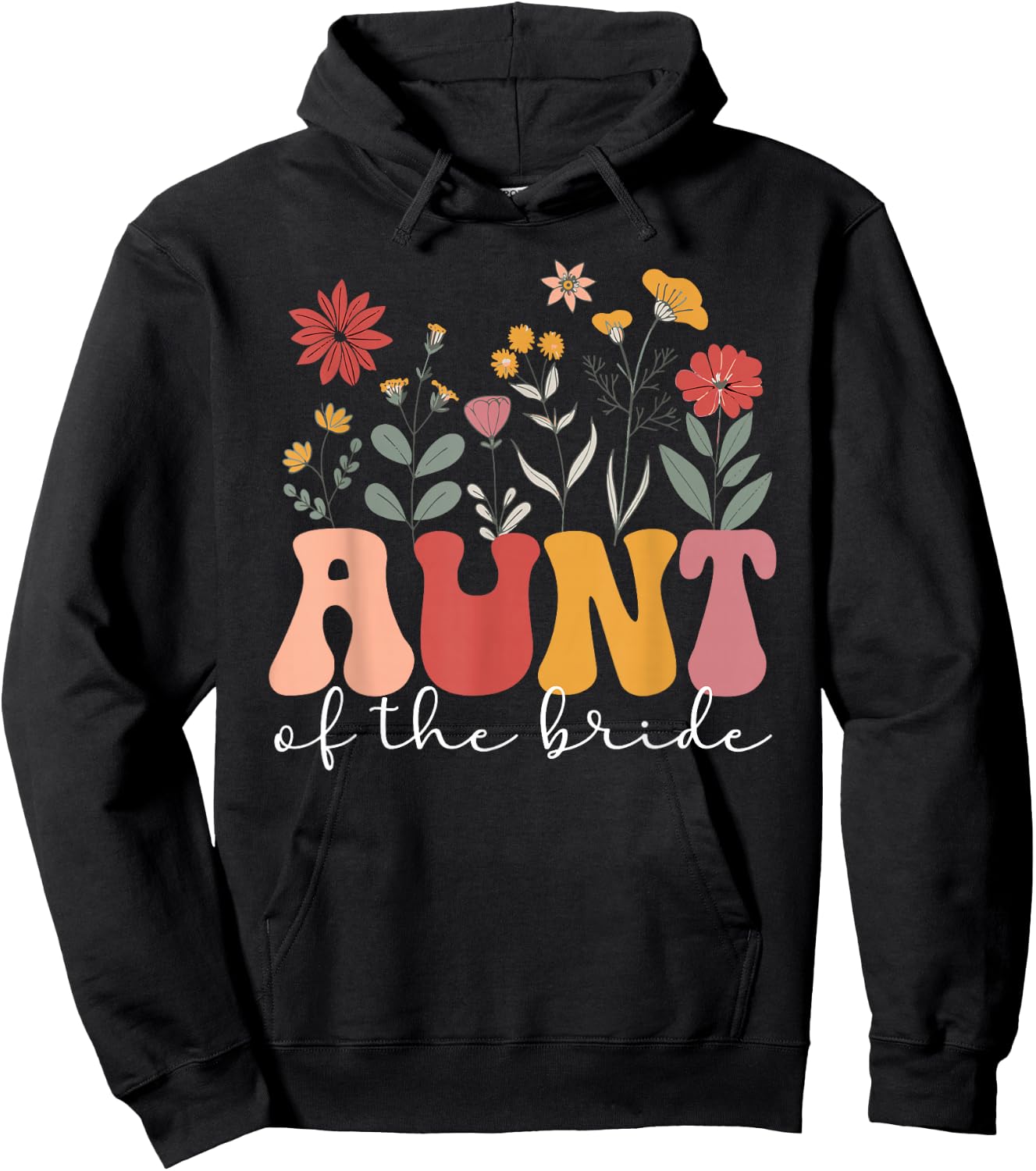 Aunt of The Bride Aunt Groovy Auntie of The Bride Hoodie - Hoodie | Black