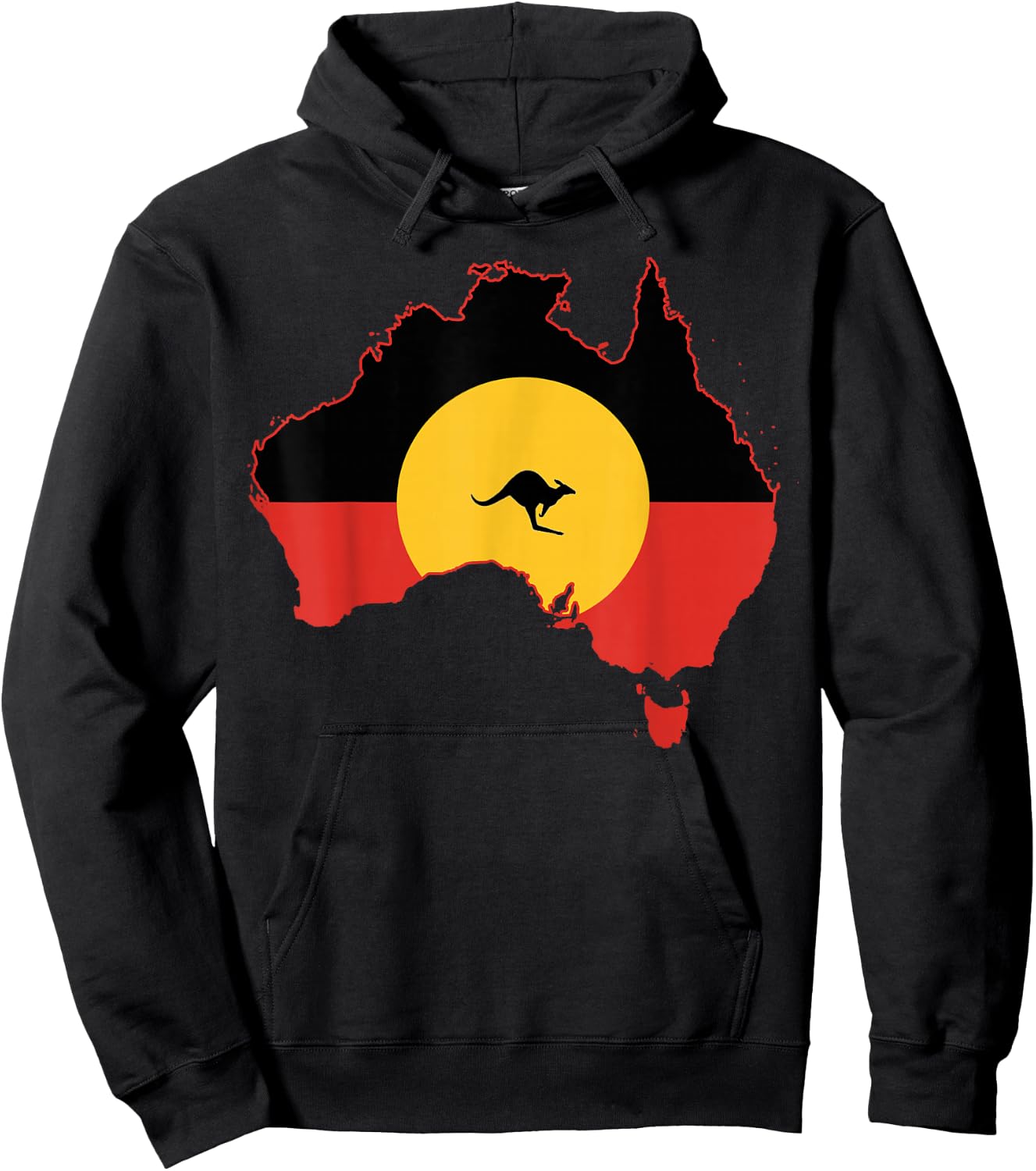 Aboriginal Flag T Shirt Australia Flag Gift Aussie Hoodie - Hoodie | Black