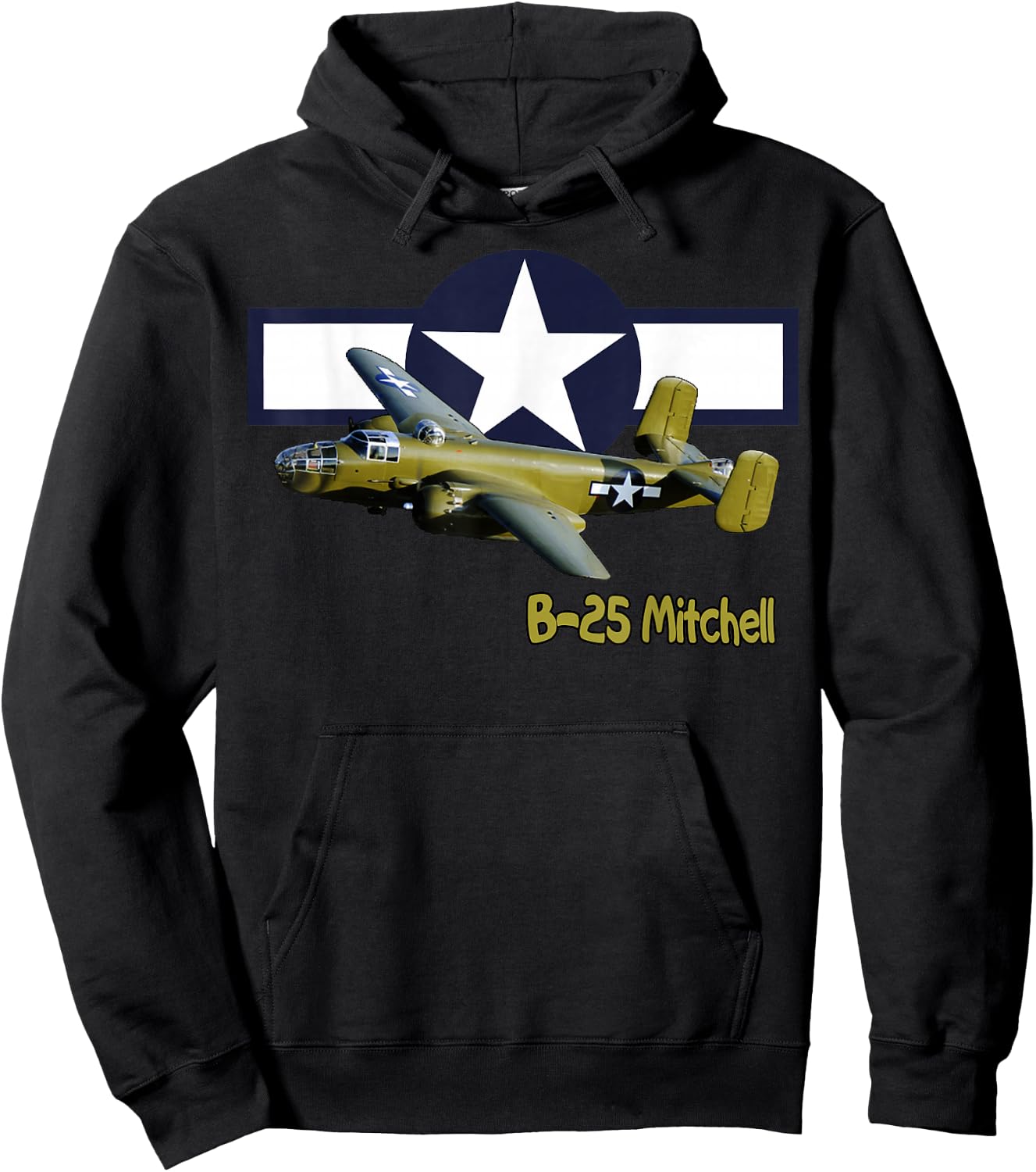 WW2 American B25J Mitchell Bomber Warplane Wings Wargamers Hoodie - Hoodie | Black
