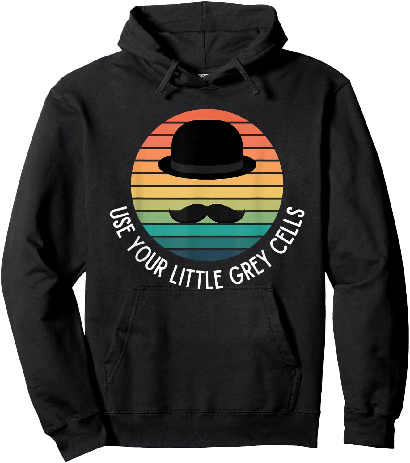 ELDA DESIGN Poirot Use Your Little Grey Cells - -Kids, Black, Small Hoodie - Hoodie | Black