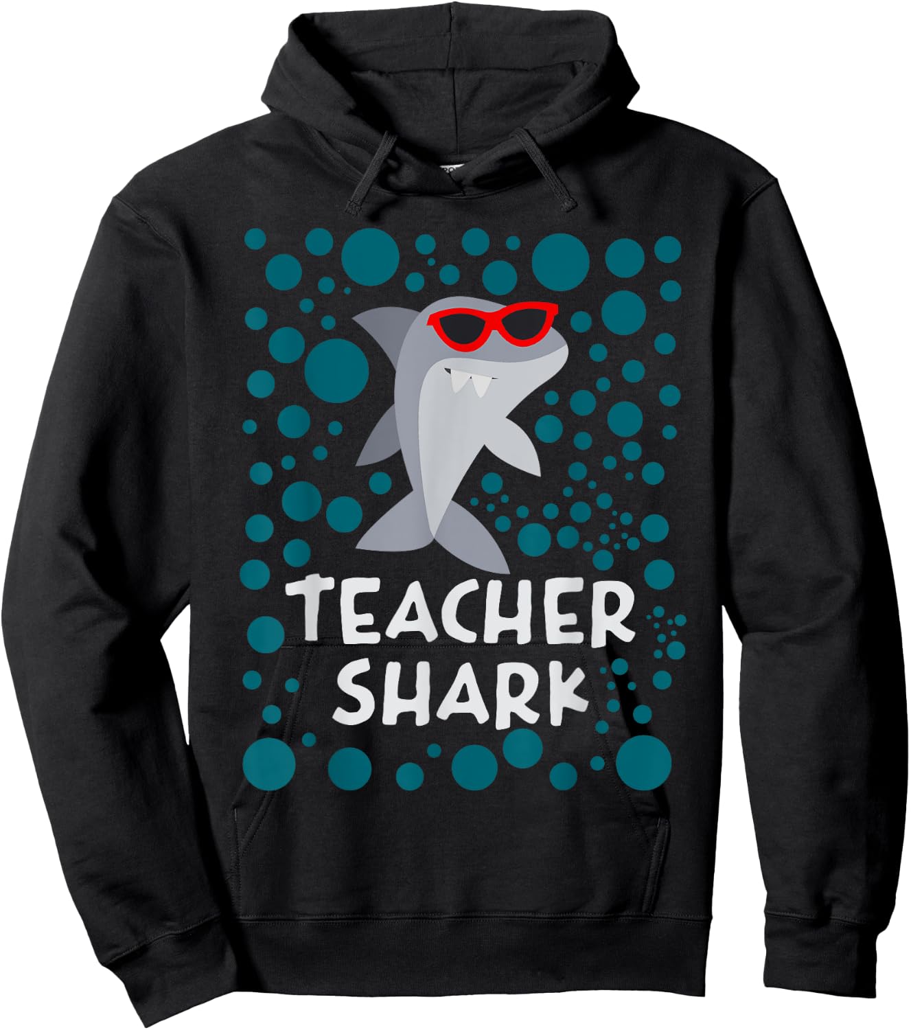 Funny Teacher Shark Women Kids Hoodie - Hoodie | Black