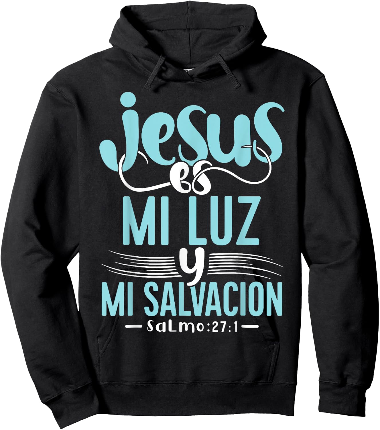 Camisetas Cristianas en espanol Con Frases Biblia Salmo 27:1 Hoodie - Hoodie | Black